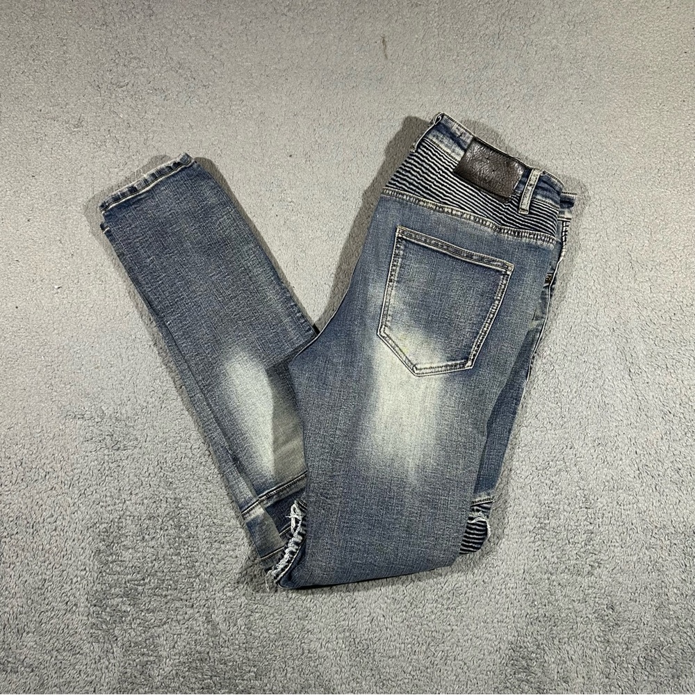 Damati Distressed Paint Skywalker Moto Jeans Men’s Size 36 Slim Fit #1796